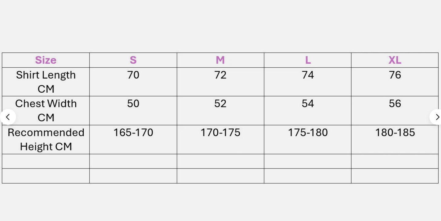size guide for football shirt