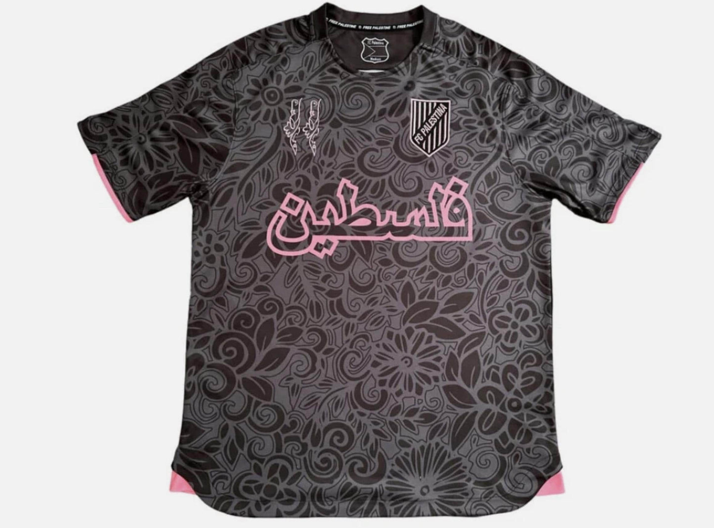 Palestine Football Soccer Jersey Shirt Black Pink t-shirt free uk / us / eu - fit