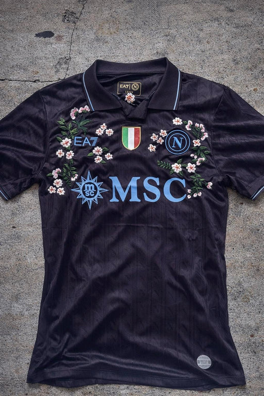 SSC Napoli kit (EA7 era) Football Jersey Custom Floral Embroidery