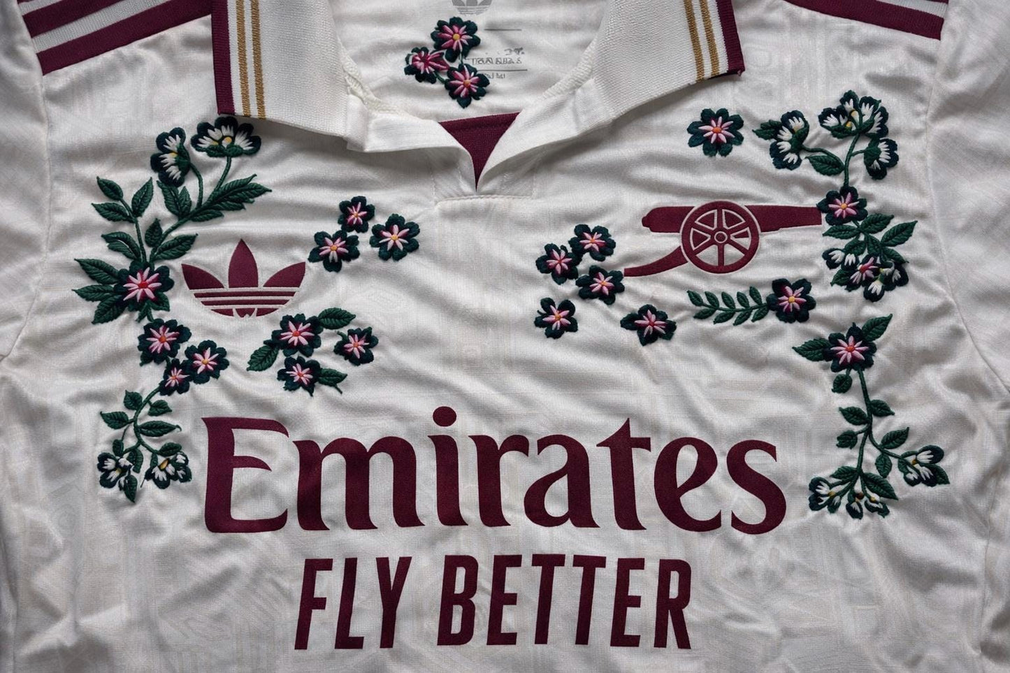 Arsenal Home Football Jersey – Hand Stitched Custom Cherry Blossom  Embroidery