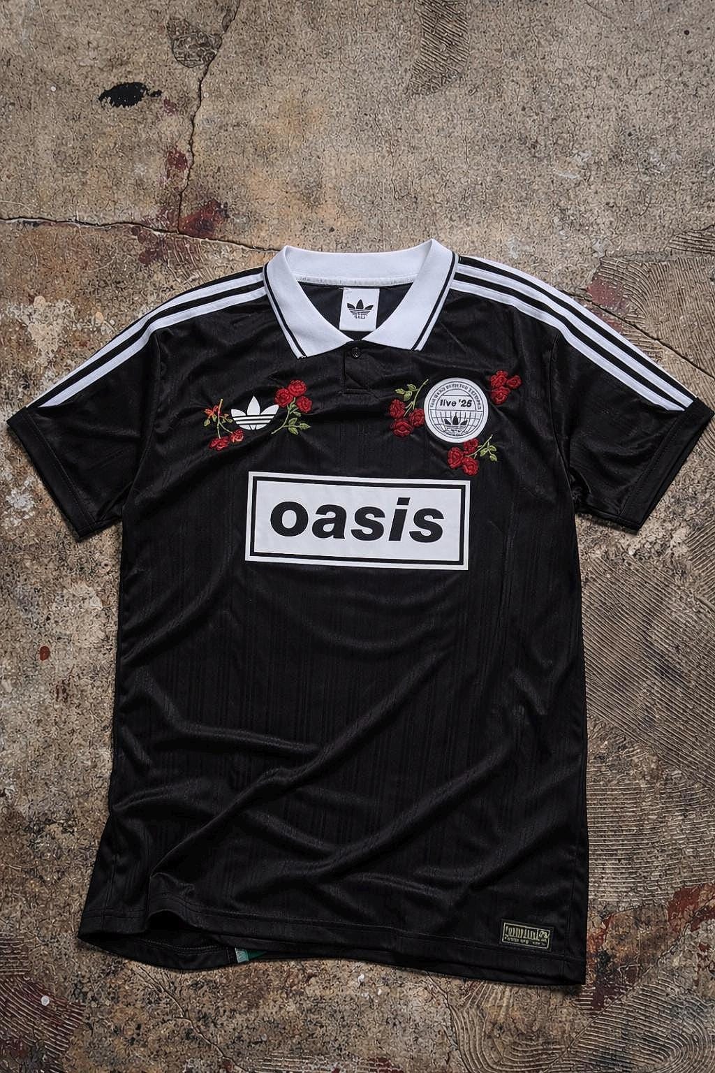 Oasis Football Jersey – Hand Stitched Custom Rose Thorn Embroidery