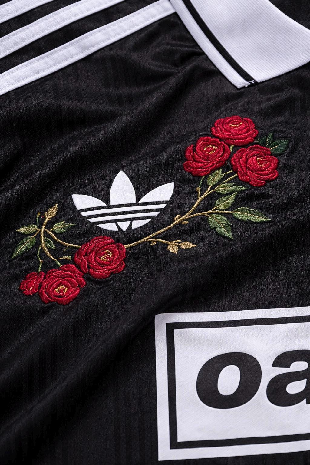 Oasis Football Jersey – Hand Stitched Custom Rose Thorn Embroidery