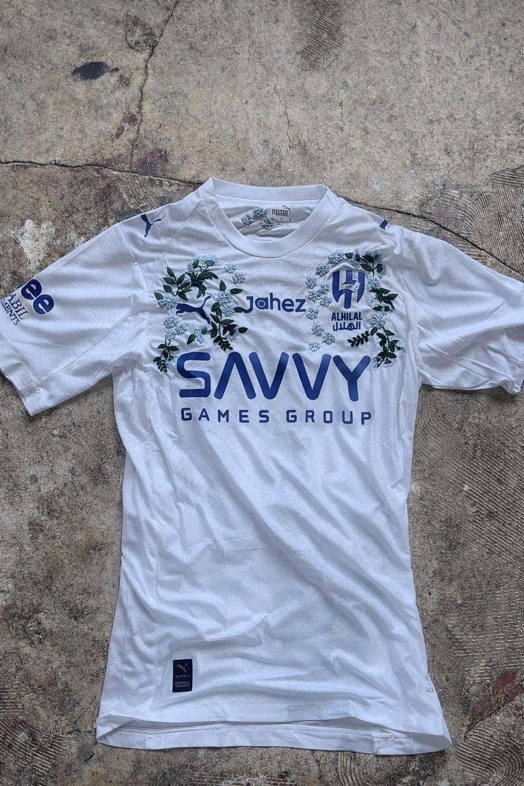 Al Hilal Saudi Football Jersey – Hand Stitched Custom Cherry Blossom  Embroidery